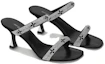 Lookbook (W) Louis Vuitton Sandal Kulit Berkilau 'Crystal Refined Slide' Hitam. 1ABIUX