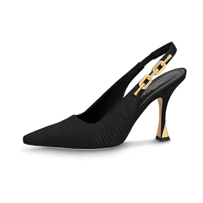 (W) LV Sparkle Leather Slip-On 'Stiletto' High Heels 9.5cm 'Black'