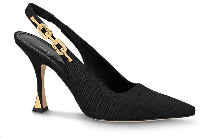 Order (W) 루이비통 스틸레토 슬립온 9.5cm 블랙 하이힐 1ABHFJ