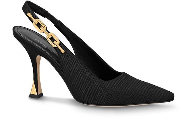 (W) Louis Vuitton Kasut Tumit Tinggi Slip-On Kulit Berkilau 'Stiletto' 9.5cm 'Hitam' 1ABHFJ Order (W) Louis Vuitton Kasut Tumit Tinggi Slip-On Kulit Berkilau 'Stiletto' 9.5cm 'Hitam' 1ABHFJ