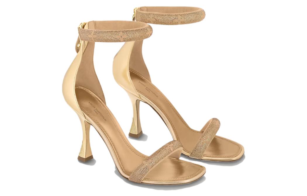 Lookbook (W) Sandalia Louis Vuitton Sparkle 'Dorado Punta con Cremallera' 1ABILK