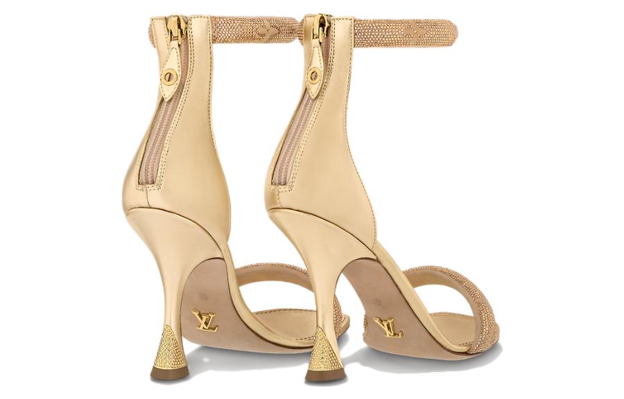 Shop (W) Louis Vuitton Sandal Emas 'Gold Zip-Toe' 1ABILK