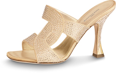 (W) Louis Vuitton Sandal Berkilau 'Satin Emas dengan Rhinestone' 1ABTK2 Buy (W) Louis Vuitton Sandal Berkilau 'Satin Emas dengan Rhinestone' 1ABTK2