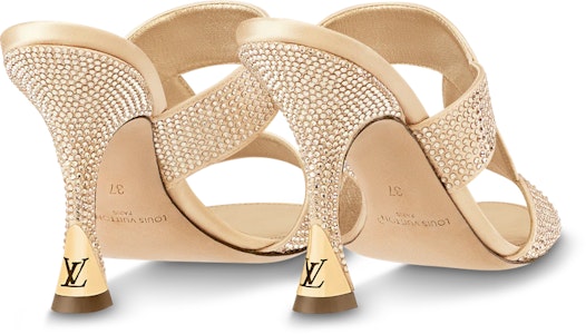 (W) Louis Vuitton Sandal Berkilau 'Satin Emas dengan Rhinestone' 1ABTK2 Shop (W) Louis Vuitton Sandal Berkilau 'Satin Emas dengan Rhinestone' 1ABTK2