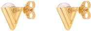 Shop (W) Anting Louis Vuitton Spring 25 Logo Resin Pearl Wanita Emas/Putih M02368