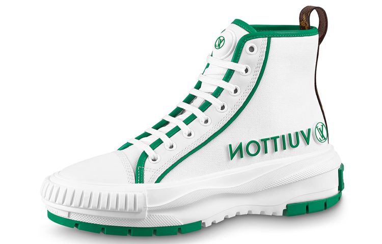 (Women) Louis Vuitton Squad Ankle Sneakers 'White Green' 1AADAP