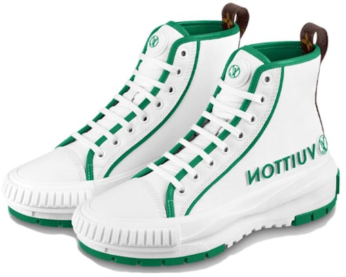 (Women) Louis Vuitton Squad Ankle Sneakers 'White Green' 1AADAP Lookbook (Women) Louis Vuitton Squad Ankle Sneakers 'White Green' 1AADAP