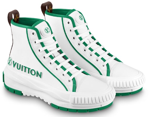 (Women) Louis Vuitton Squad Ankle Sneakers 'White Green' 1AADAP Shop (Women) Louis Vuitton Squad Ankle Sneakers 'White Green' 1AADAP