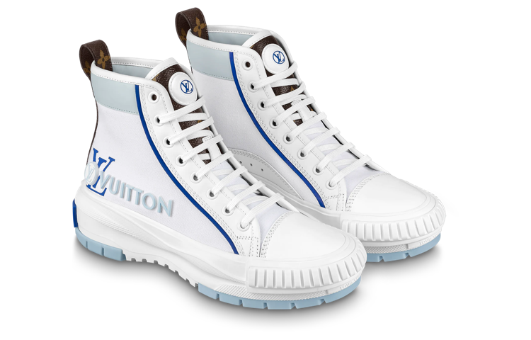 Lookbook (W) Louis Vuitton Squad High-Top Sneaker ''Weiß Blau'' 1AACVK