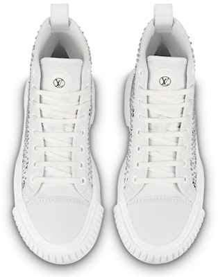(Women) Louis Vuitton LV Squad Ankle Sneakers 'White with Crystal Monogram' 1A9RZO Shop (Women) Louis Vuitton LV Squad Ankle Sneakers 'White with Crystal Monogram' 1A9RZO