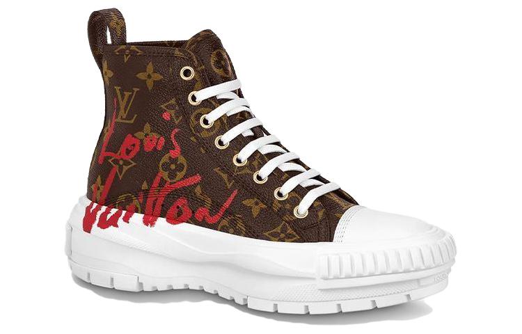 Order 路易威登 Squad 減震防滑 高筒運動鞋 女款 棕色