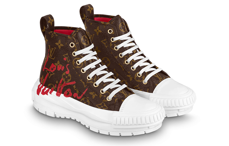 Lookbook 路易威登 Squad 減震防滑 高筒運動鞋 女款 棕色