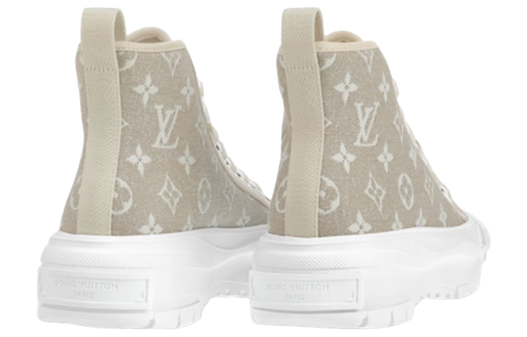 Purchase LOUIS VUITTON Squad 牛仔布 系帶 高筒 運動休閒鞋 女款 淺褐色
