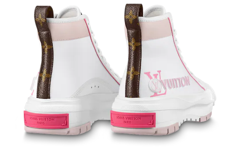 Shop 路易威登 Squad 高筒綁帶 時尚運動鞋 女款 白粉色