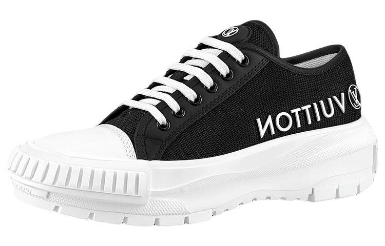 (Women) Louis Vuitton Squad Sneakers 'Black with Side Logo' 1A9RO7