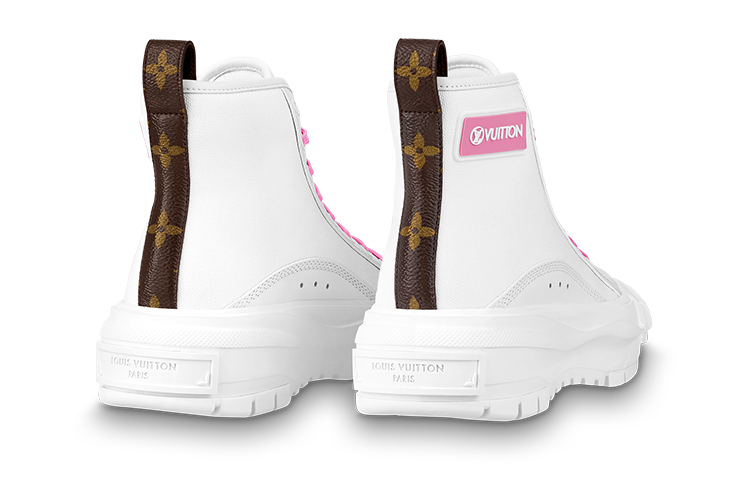Purchase LOUIS VUITTON Squad 高筒運動 時尚板鞋 女款 白粉