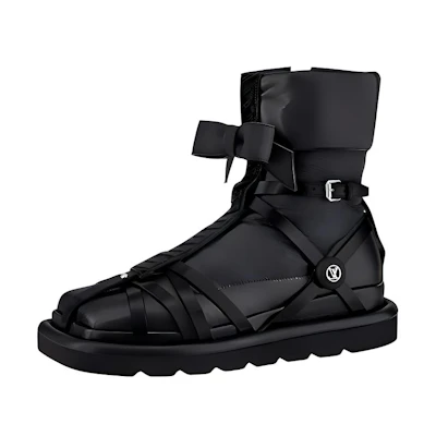 (W) LV Square Pillow Boot 'Black'