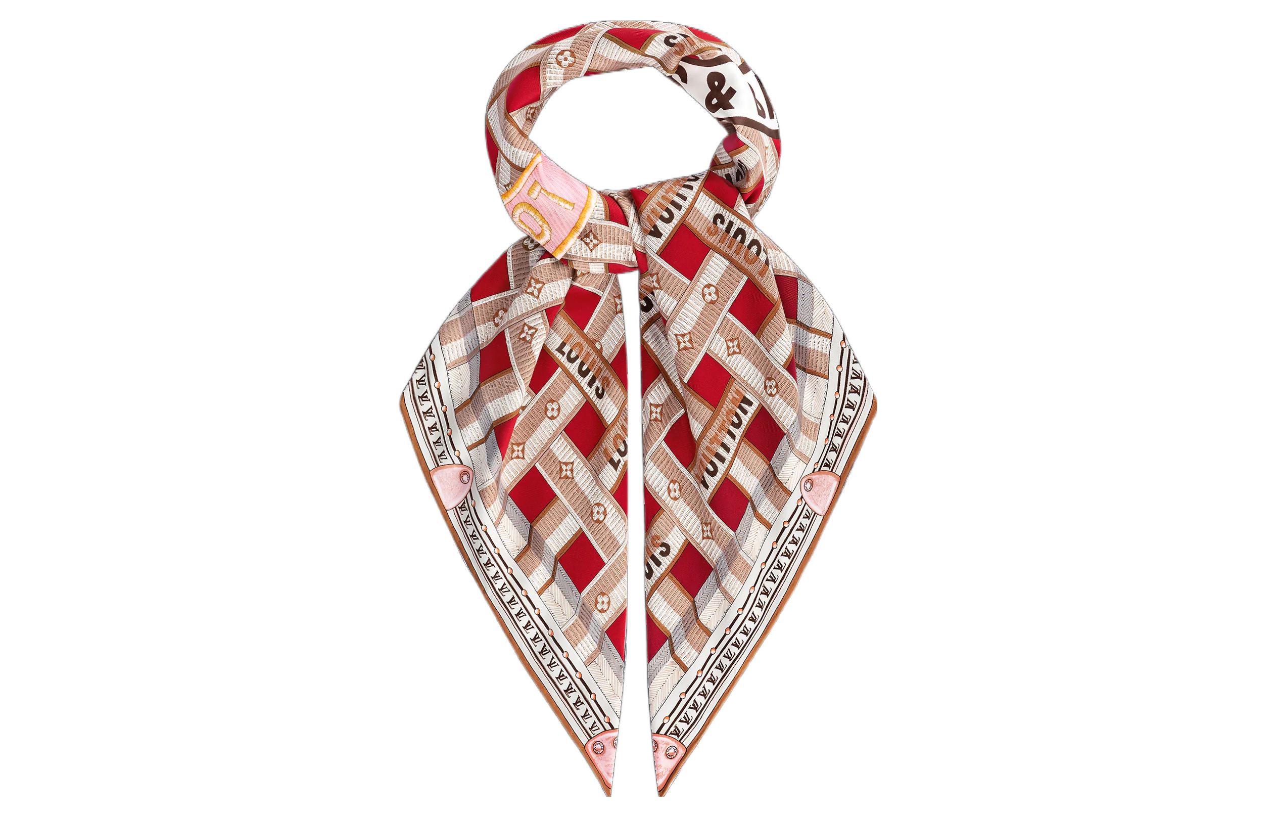 (Women) LOUIS VUITTON Square Silk Scarf Women - Letter Logo Casual Fashion Accessory M78109 圖 3