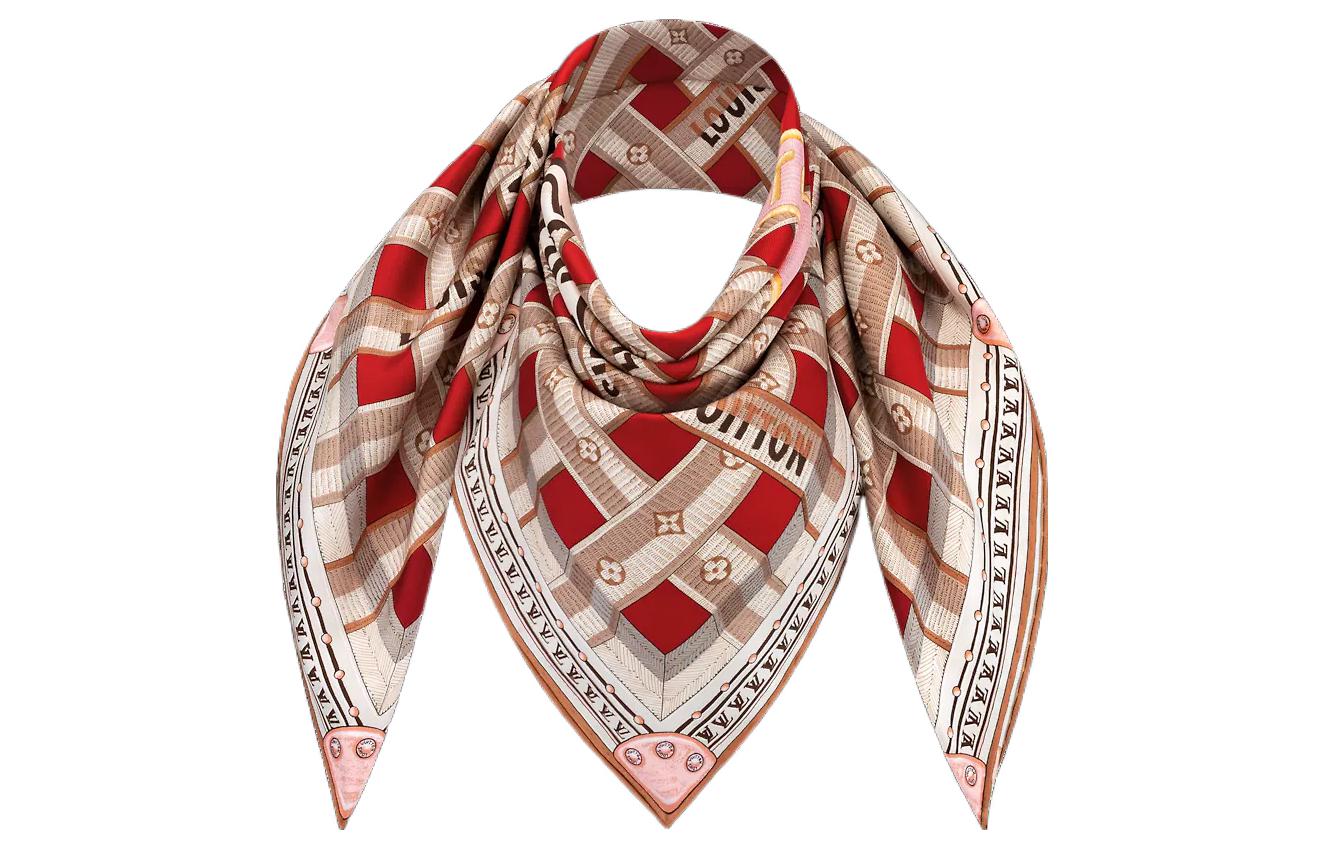 (Women) LOUIS VUITTON Square Silk Scarf Women - Letter Logo Casual Fashion Accessory M78109 圖 4