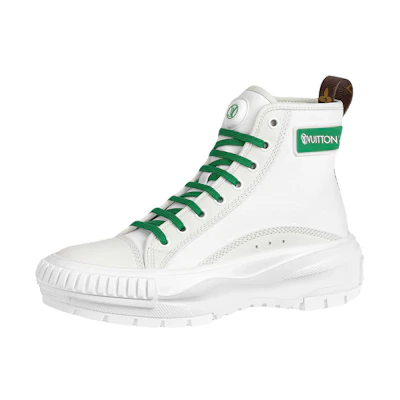 (W) LV Square Suede Ankle Boots 'White Green'
