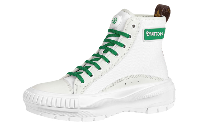 (Women) Louis Vuitton Square Suede Ankle Boots 'White Green' 1A940T