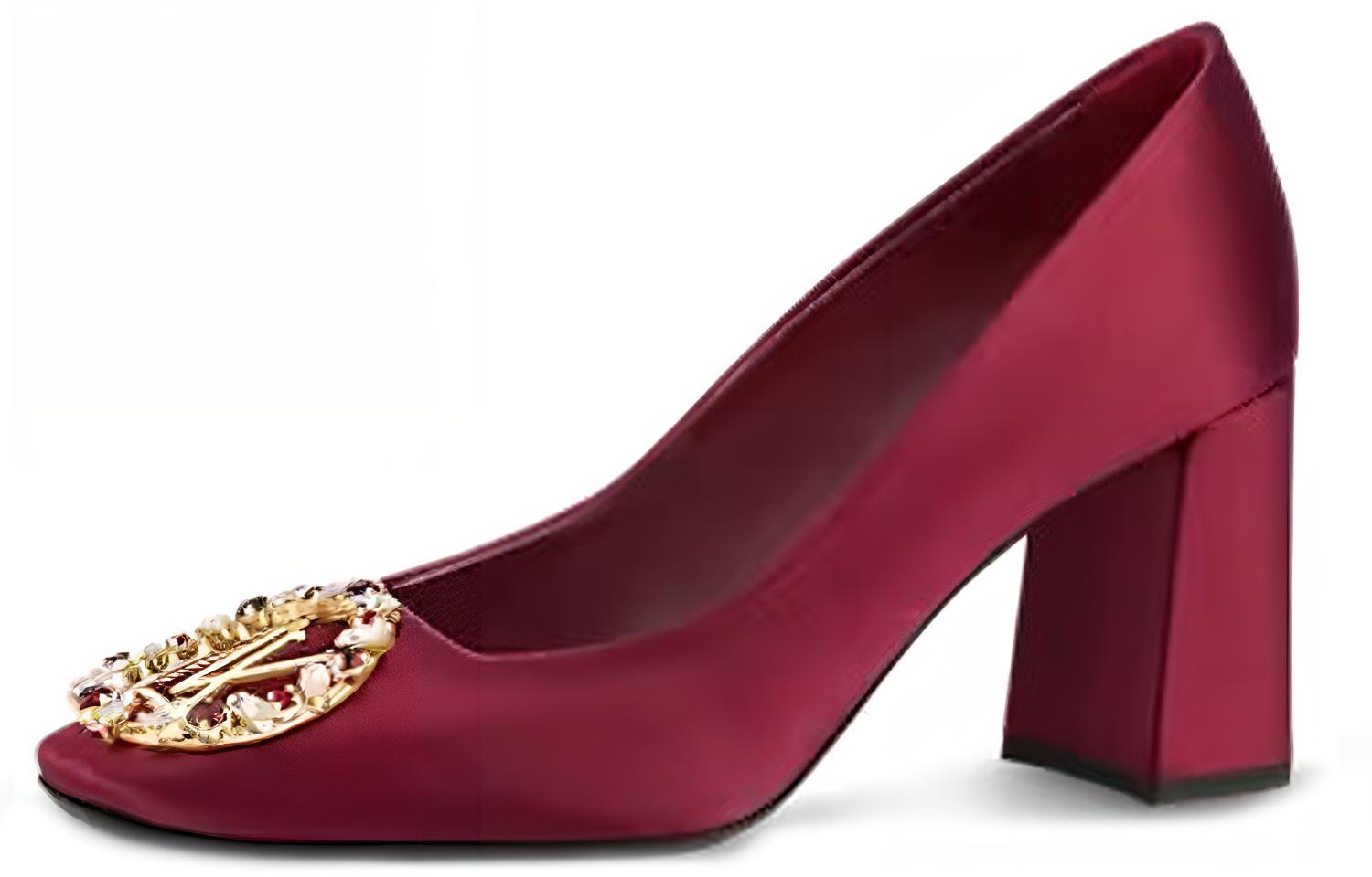 (Women) Louis Vuitton Square Toe High Heeled Mules 'Red' 1A4IHQ