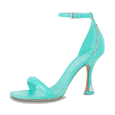 (W) LV Square Toe Single Strap Sandal 'Green'