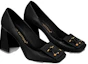 Order (W) Louis Vuitton Zapatos de Tacón Cuadrado y Sin Cordones 'Cuero Negro' 1ABOUY