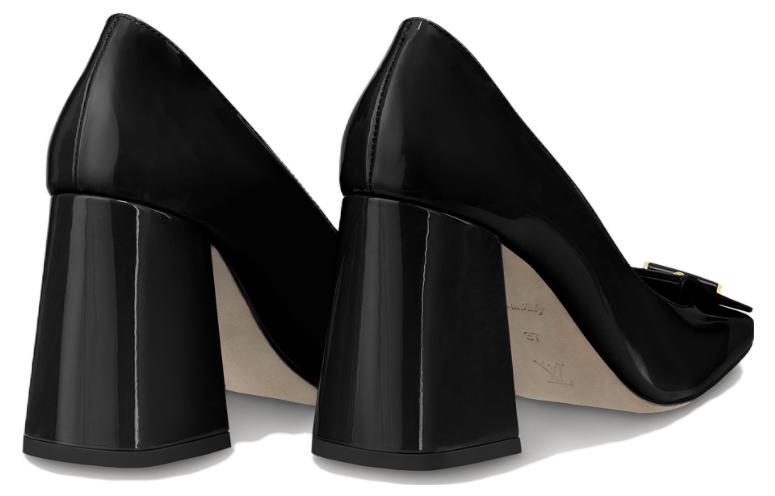 Lookbook LOUIS VUITTON 皮革 方頭襪套型 馬蹄跟 高跟鞋 女式 黑色