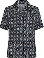 (Women) Louis Vuitton SS21 Black Silk Printed Short Sleeve Shirt 1A8LJL (Women) Louis Vuitton SS21 Black Silk Printed Short Sleeve Shirt 1A8LJL
