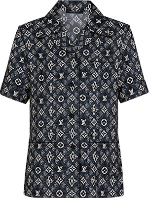 (W) Louis Vuitton Camisa de Seda Negra Estampada Manga Corta SS21 1A8LJL Order (W) Louis Vuitton Camisa de Seda Negra Estampada Manga Corta SS21 1A8LJL