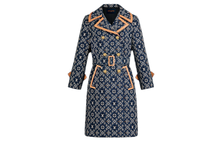 (Women) LOUIS VUITTON SS21 Casual Double-Breasted Trench Coat Floral 1A8LMD