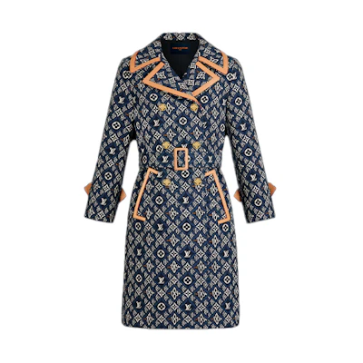 (Women) LOUIS VUITTON SS21 Casual Double-Breasted Trench Coat Floral 1A8LMD