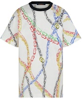 (Women) Louis Vuitton SS21 Chain Print Oversized Tee Women White 1A92NG (Women) Louis Vuitton SS21 Chain Print Oversized Tee Women White 1A92NG