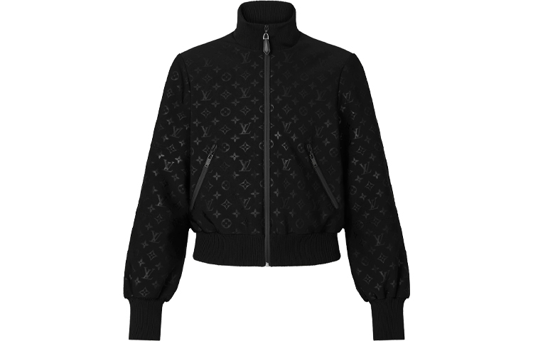 (Women) Louis Vuitton SS21 Embossed Zipper Jacket Black 1A8RJY