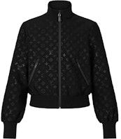 (Women) Louis Vuitton SS21 Embossed Zipper Jacket Black 1A8RJY (Women) Louis Vuitton SS21 Embossed Zipper Jacket Black 1A8RJY