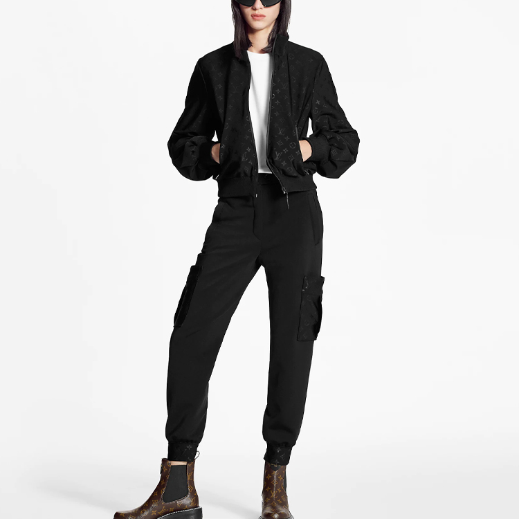 Lookbook (Women) Louis Vuitton SS21 Embossed Zipper Jacket Black 1A8RJY