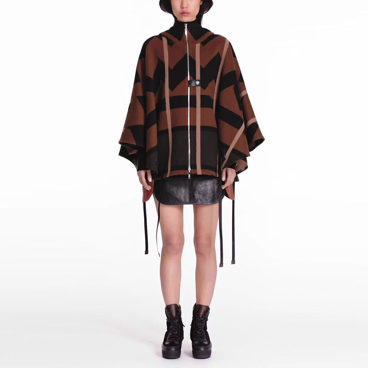 Purchase (Women) Louis Vuitton SS21 Monogram Hooded Cape Coat Brown 1A60J