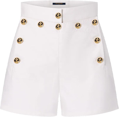 (W) 路易威登 SS21 白色logo纽扣系腰休闲短裤 1A91Y7 Order (W) 路易威登 SS21 白色logo纽扣系腰休闲短裤 1A91Y7