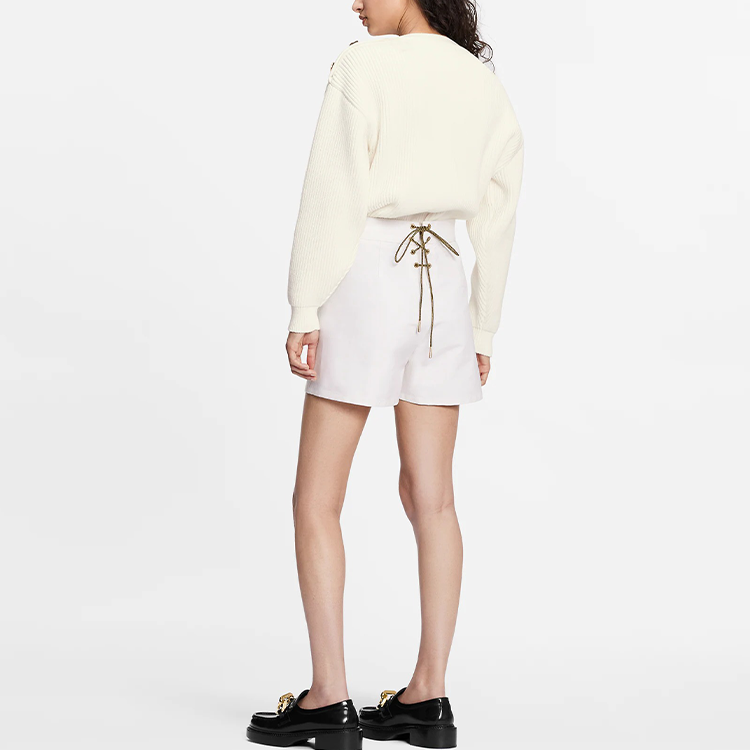 Shop (W) 路易威登 SS21 白色logo纽扣系腰休闲短裤 1A91Y7