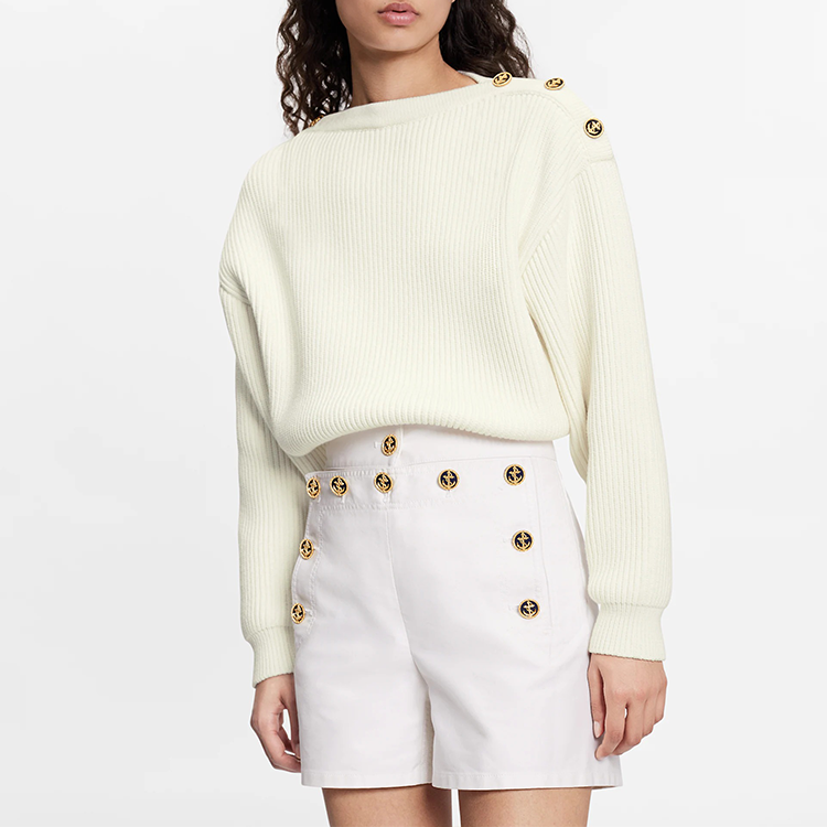 Purchase (W) 路易威登 SS21 白色logo纽扣系腰休闲短裤 1A91Y7