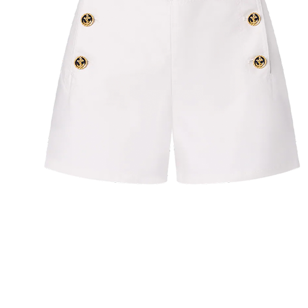 Sizing (W) 路易威登 SS21 白色logo纽扣系腰休闲短裤 1A91Y7