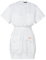 (Women) LOUIS VUITTON SS21 White Utility-Style Crew Neck Short Sleeve Dress 1A8S34 (Women) LOUIS VUITTON SS21 White Utility-Style Crew Neck Short Sleeve Dress 1A8S34