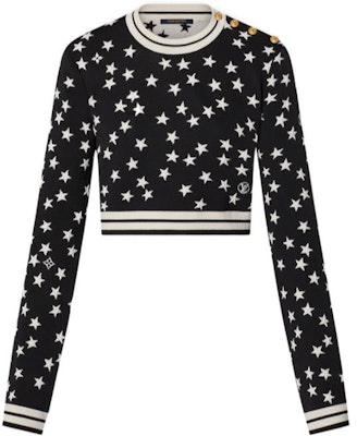 (Women) LOUIS VUITTON SS22 Black Geometric Star Print Knit Pullover Sweater. 1AA98Q Order (Women) LOUIS VUITTON SS22 Black Geometric Star Print Knit Pullover Sweater. 1AA98Q