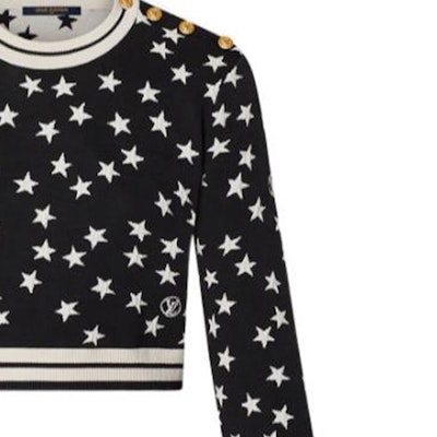 (Women) LOUIS VUITTON SS22 Black Geometric Star Print Knit Pullover Sweater. 1AA98Q Purchase (Women) LOUIS VUITTON SS22 Black Geometric Star Print Knit Pullover Sweater. 1AA98Q