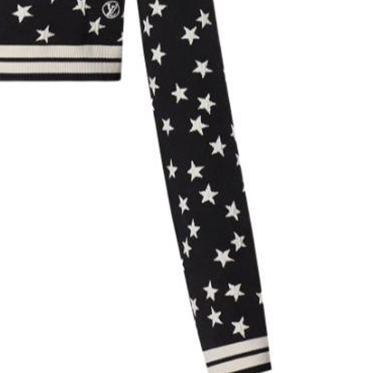 Details for (Women) LOUIS VUITTON SS22  Black Geometric Star Print Knit Pullover Sweater. 1AA98Q