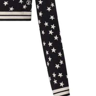 (Women) LOUIS VUITTON SS22 Black Geometric Star Print Knit Pullover Sweater. 1AA98Q Details for (Women) LOUIS VUITTON SS22 Black Geometric Star Print Knit Pullover Sweater. 1AA98Q
