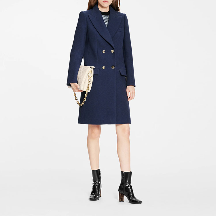 (Women) LOUIS VUITTON SS22  Navy Blue Double-Breasted Pea Coat Vintage Style 1A9NSG 圖 3