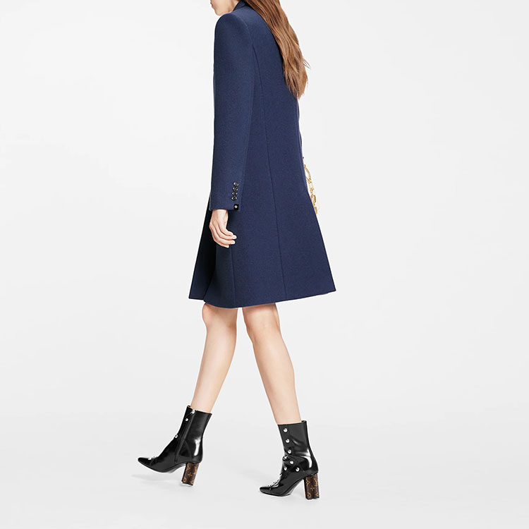 (Women) LOUIS VUITTON SS22  Navy Blue Double-Breasted Pea Coat Vintage Style 1A9NSG 圖 4