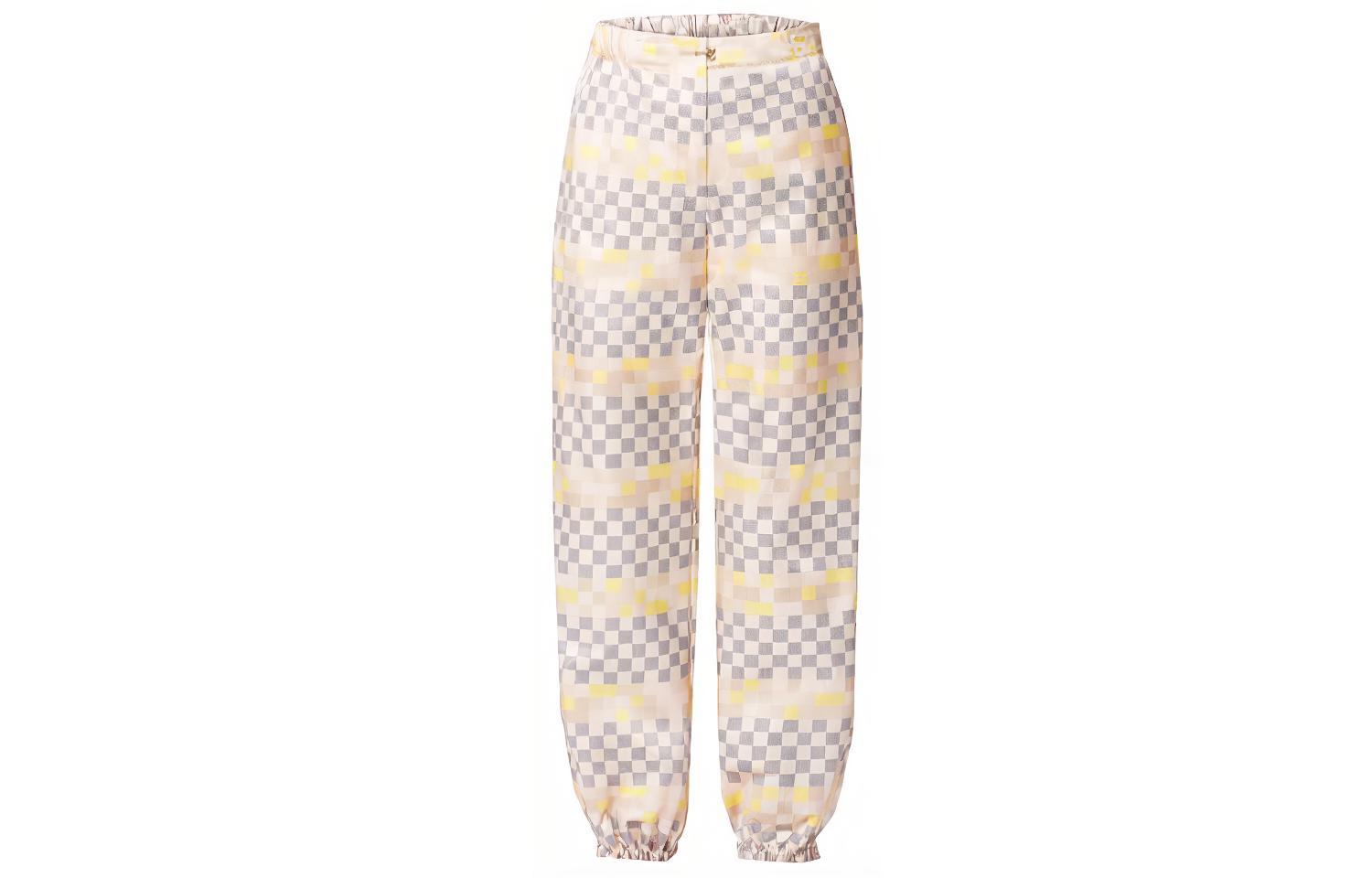 Order (W) Pantalones Louis Vuitton SS22 Rosa Colorblock Cuadros Knit Track. 1AA839